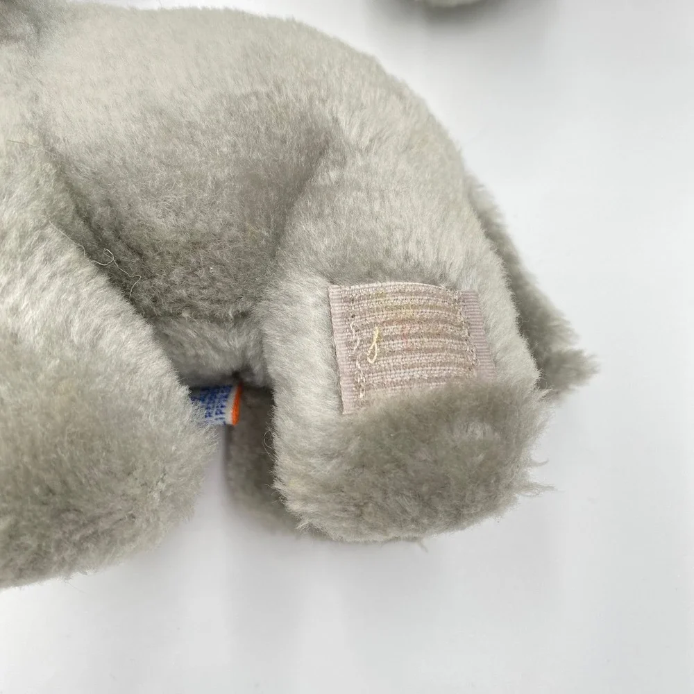 Vintage Dakin Elephant Plush Toy 1979 Korea Set Mom and Baby Stuffed Animal Gray